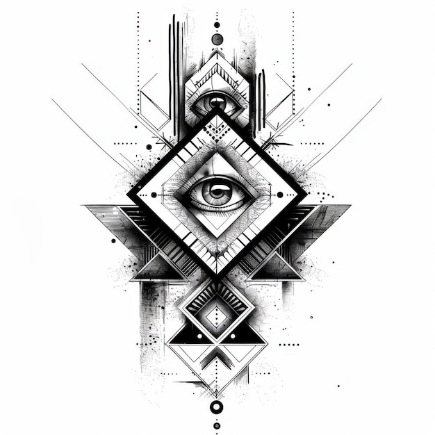 Photo geometric tattoo design