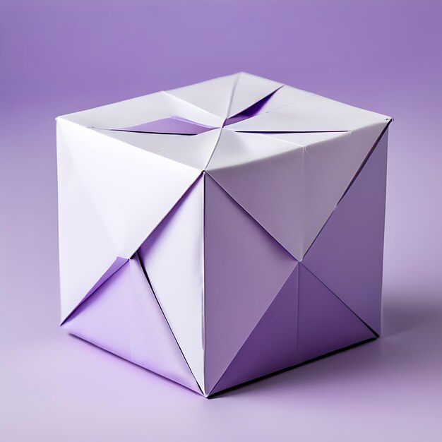 Geometric Tissue Paper Box on Light Lavender Background Generative AI