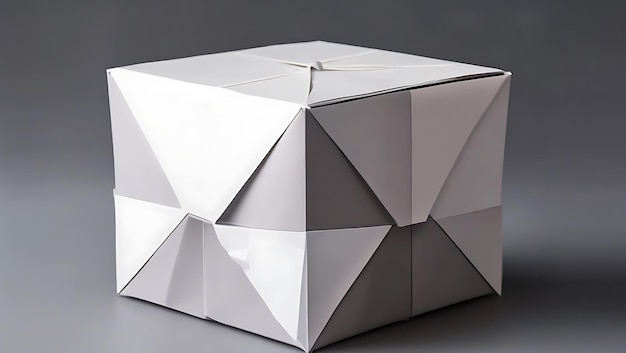 Geometric Tissue Paper Box on Soft Grey Background Generative AI