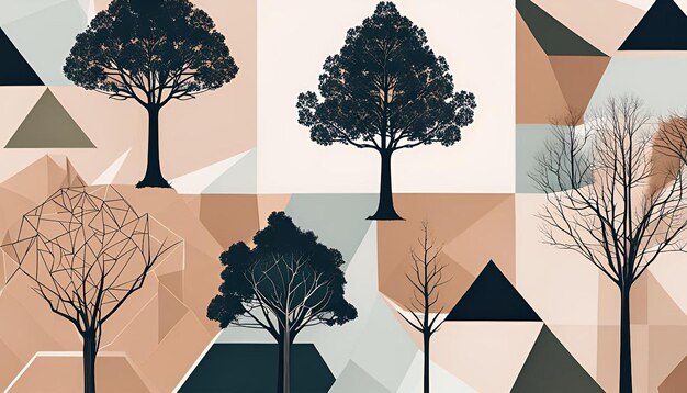 Photo geometric trees pack