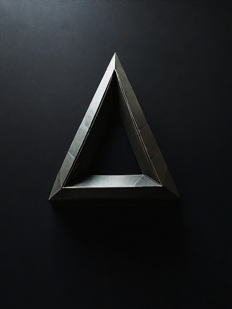 Geometric triangular shape on dark surface