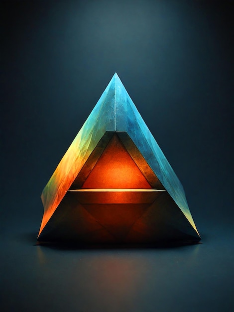 Geometric triangular shape on dark surface