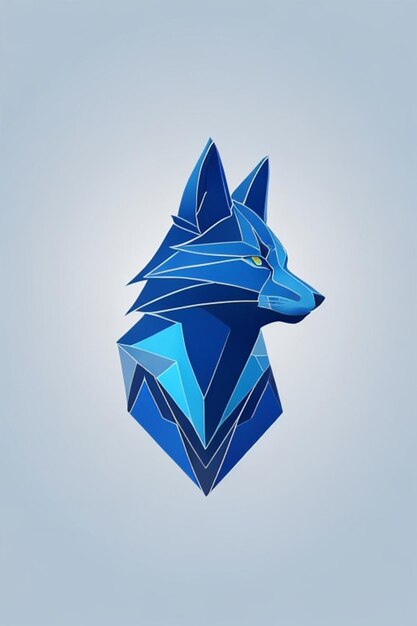 Photo geometric wolf minimalistic line logo