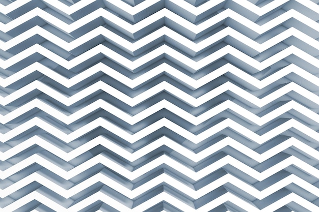 Geometric zig zag pattern background 3D rendering