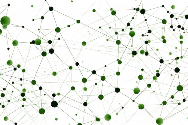 Geometrical network background green on white background AI Generative