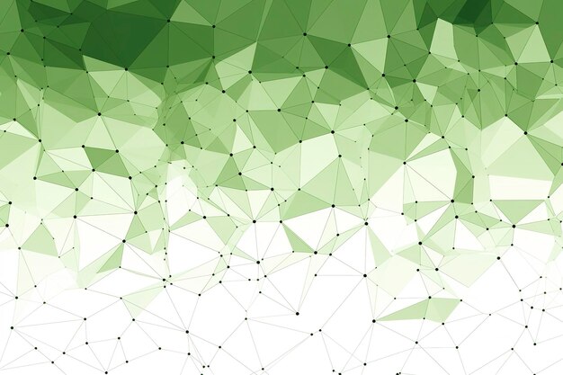 Geometrical network background green on white background AI Generative