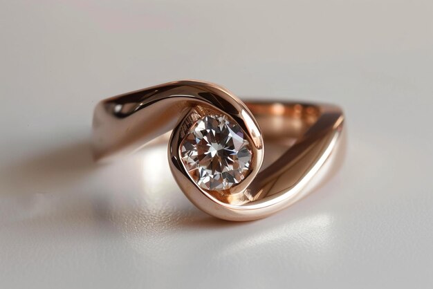 Photo geometrical shape gold amp diamond ring