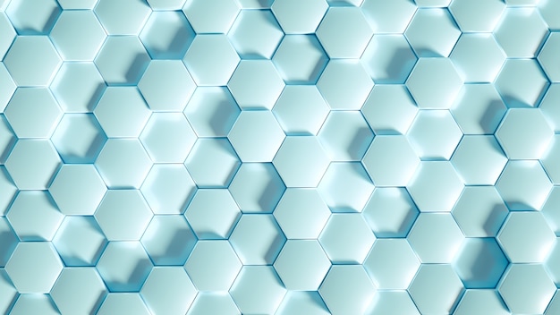 Geometry hexagon background. 3d illustration, 3d rendering.