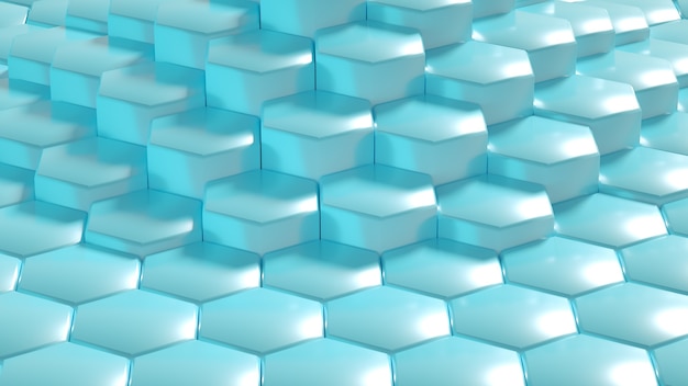 Geometry hexagon background. 3d illustration, 3d rendering.