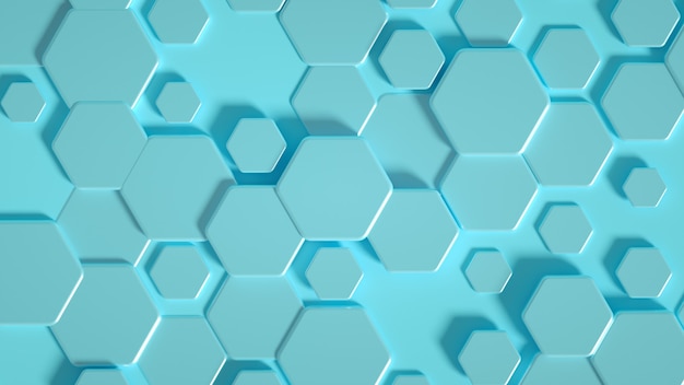 Geometry hexagon background 3d illustration 