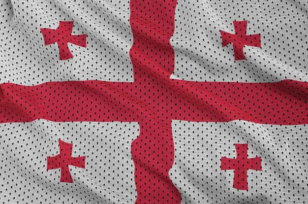 Georgia flag printed on a polyester nylon sportswear mesh fabric