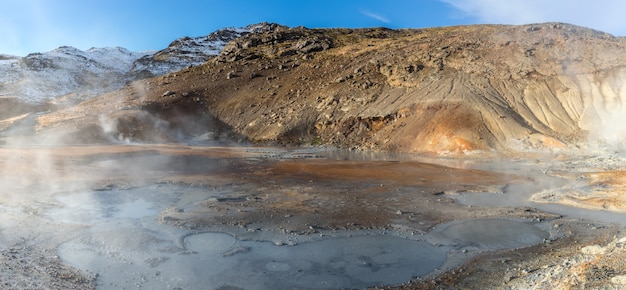 geothermal landscape on Icelandic lands