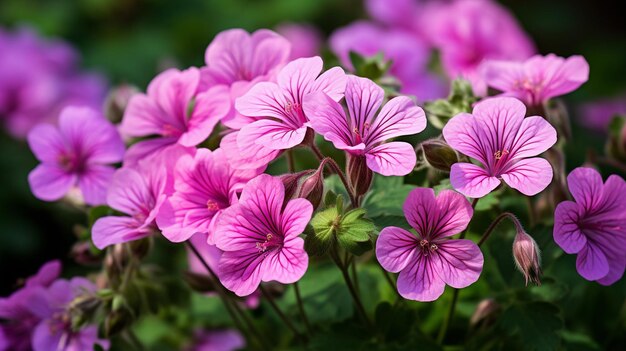 A Geranium flower with a blurred background