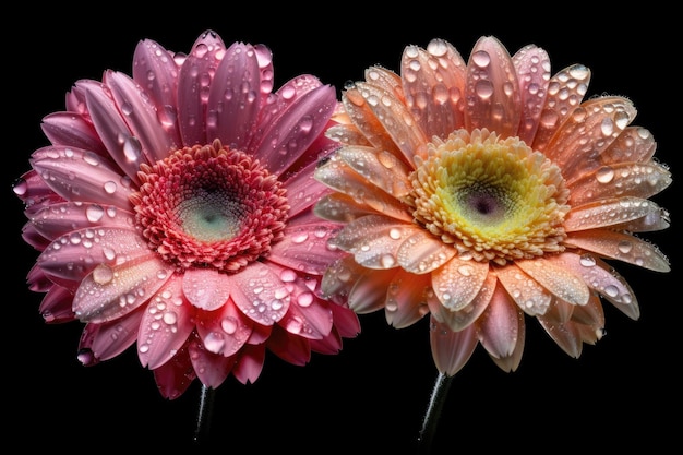 Gerbera bloom isolated on black background