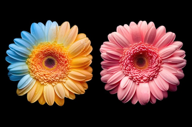 Gerbera bloom isolated on black background