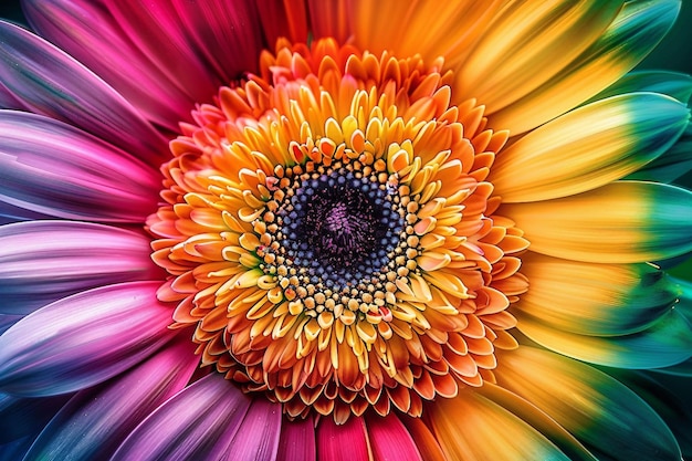 Gerbera flower close up Macro photography Postcard multicolored Gerbera Flower Natural romantic conceptual floral multicolored macro background