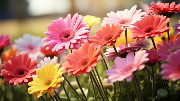 Gerbera flower garden nature scenery images Generative AI