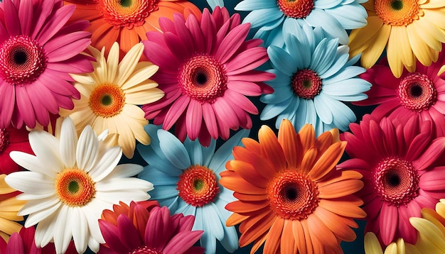 Gerbera flower pattern on white background