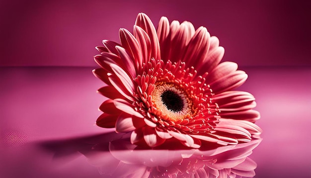 Gerbera flower with petals on table