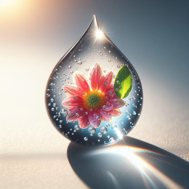 Gerbera flower with water droplets