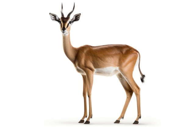 A Gerenuk on white background