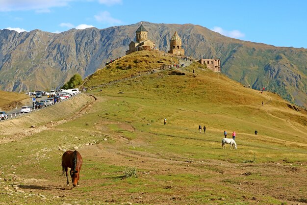 Gergeti Trinity Church, Stepantsminda Town, Kazbegi, Georgia