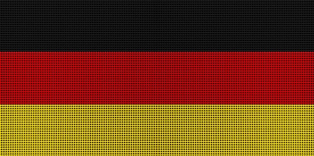 German flag painted colors on a brushed metal plate