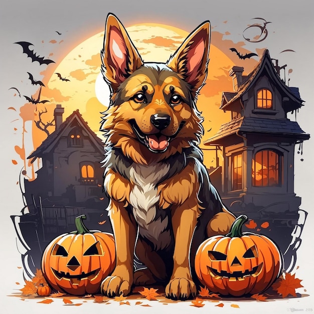 German Shepherd Dogs celebrating Halloween 3