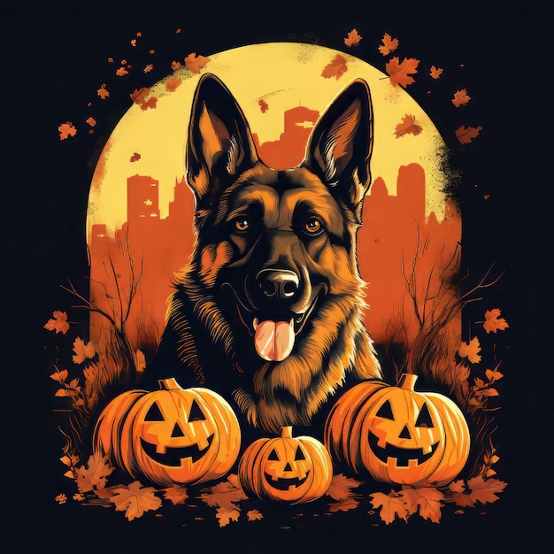 German shepherd halloween day photo