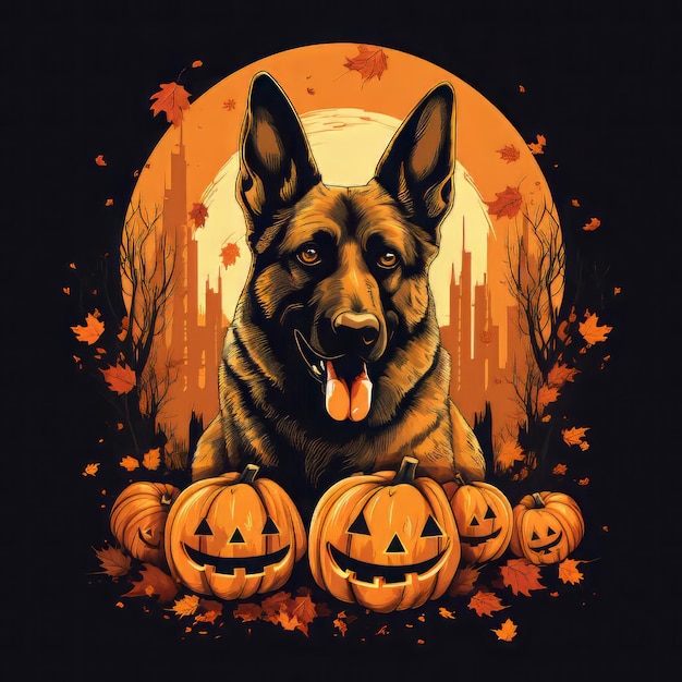 German shepherd halloween day photo