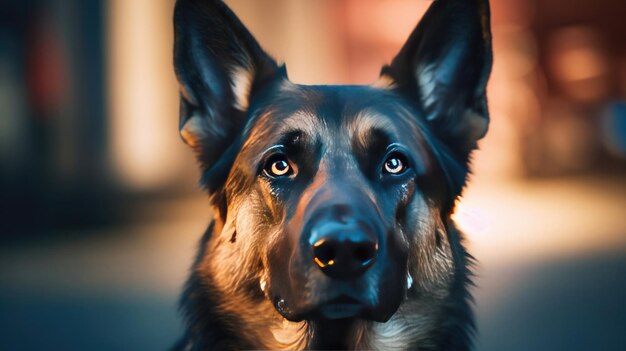 A German shepherd police dog Customs or police baggage inspection and immigration control upon arrival Police dog Sniffer Dog Generative Ai