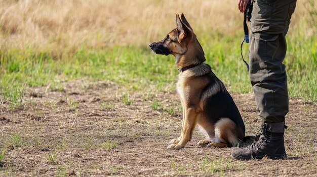 Photo german shepherd puppy sitting