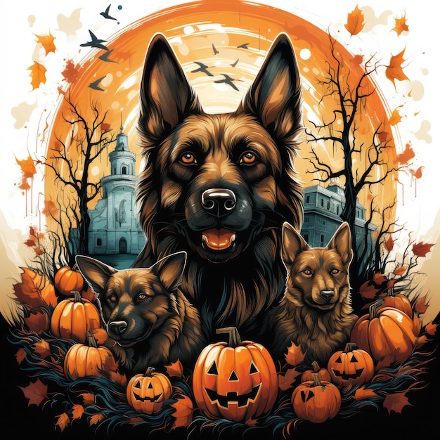 German Shepherd tshirt Design