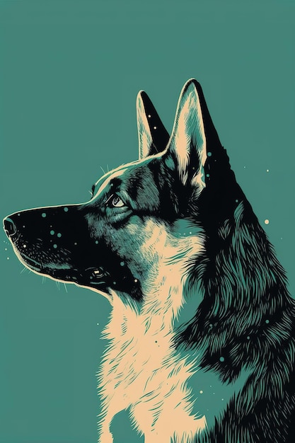 German Shepherd vector digital art illustrations