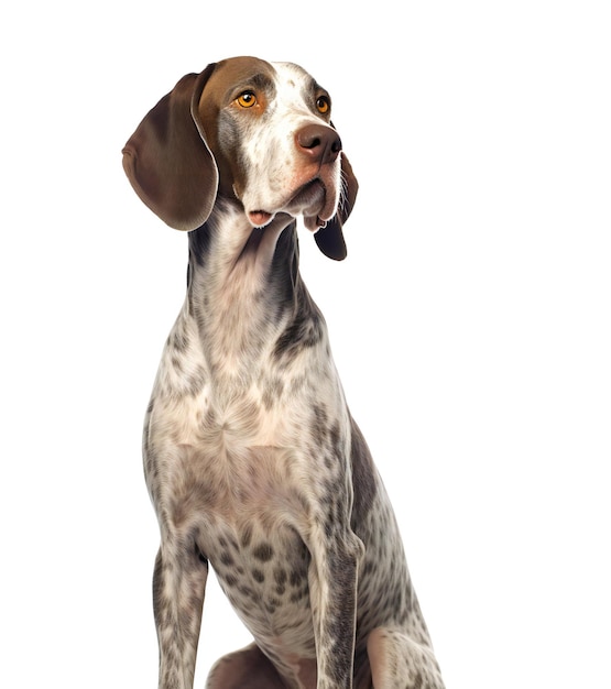 German shorthaired pointer dog portrait isolated on white background