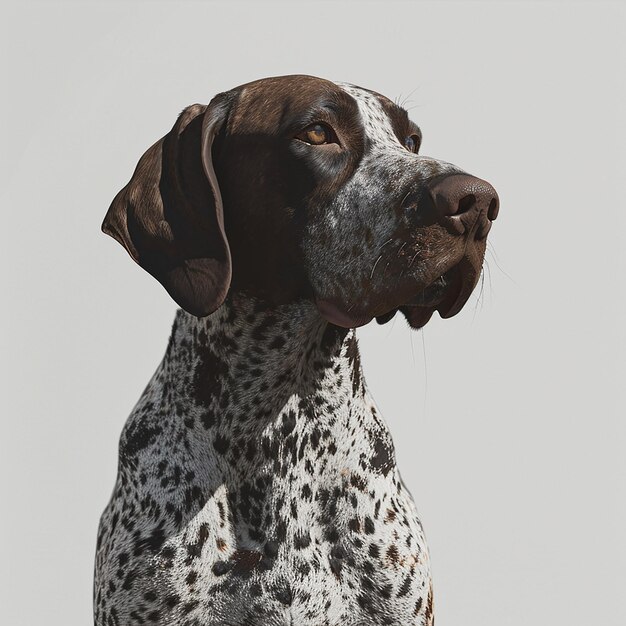 German Shorthaired Pointer on Pure White