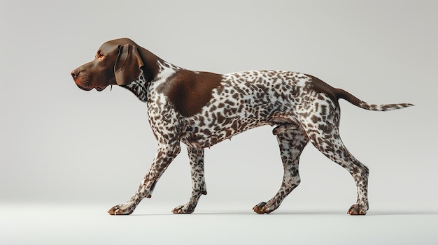 German Shorthaired Pointer on Pure White