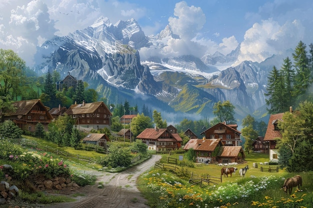 German village in mountains