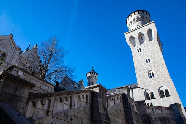 Germany bavaria famous historic site neuschwanstein castle spire tower