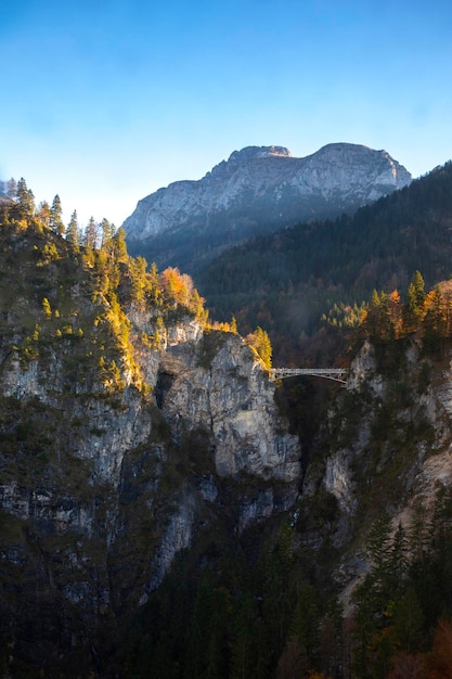 Germany Bavaria Schwangau Neuschwanstein Castle mountains sunset