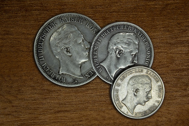 Germany Empire Prussia Prussian silver coin 5, 3, 2 five,three and two marks, head of Kaiser Wilhelm