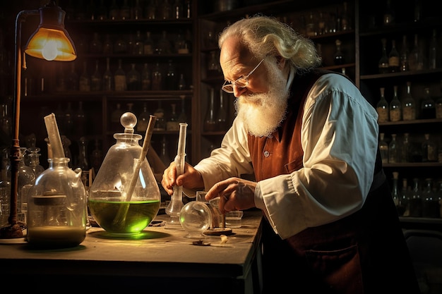 A gerontologist conducting research in a laboratory focusing on the scientific study of aging