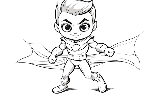 Get creative and color the powerful cartoon superhero's line art