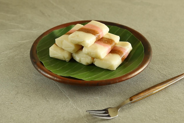 Getuk Tiga Warna or Getuk Trio, Traditional Javanese Sweet Snack from Magelang. A Mixture of Cassava