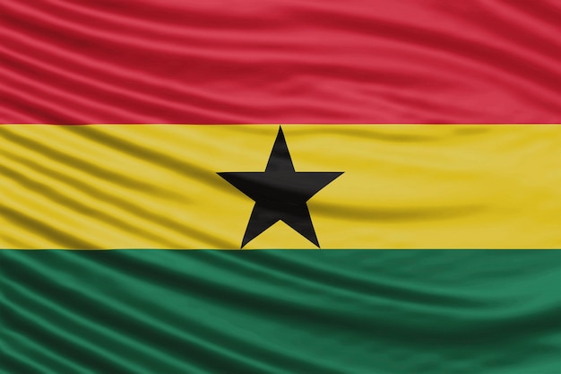 Ghana Flag Wave Close Up, national flag background