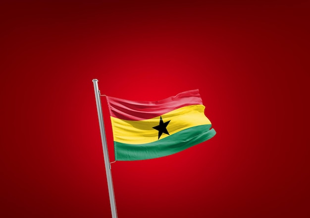 Photo ghana national flag waving