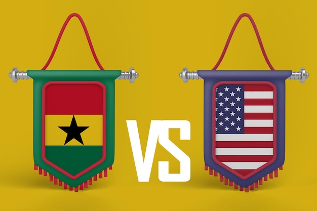 Ghana VS United States Flag Banner