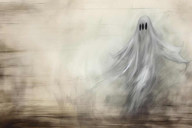 Ghost Drawing Images background and copy space