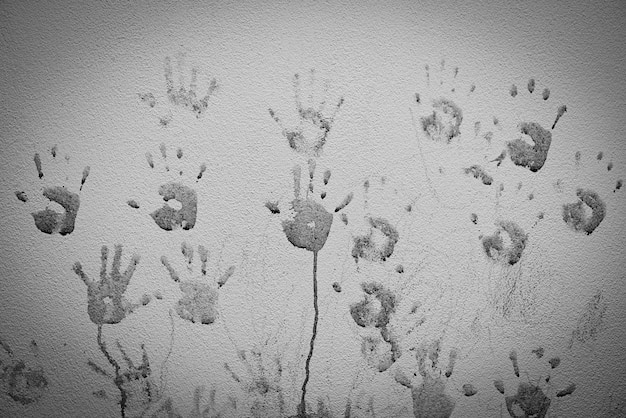 Ghost handprint hand imprint on the wall the hands of baby hand scary horror hand