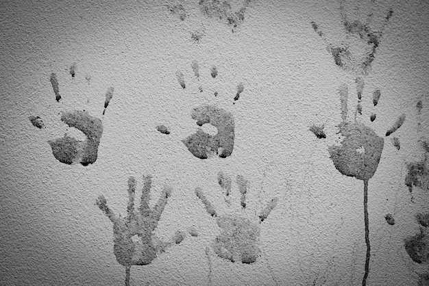 Ghost handprint hand imprint on the wall the hands of baby hand scary horror hand